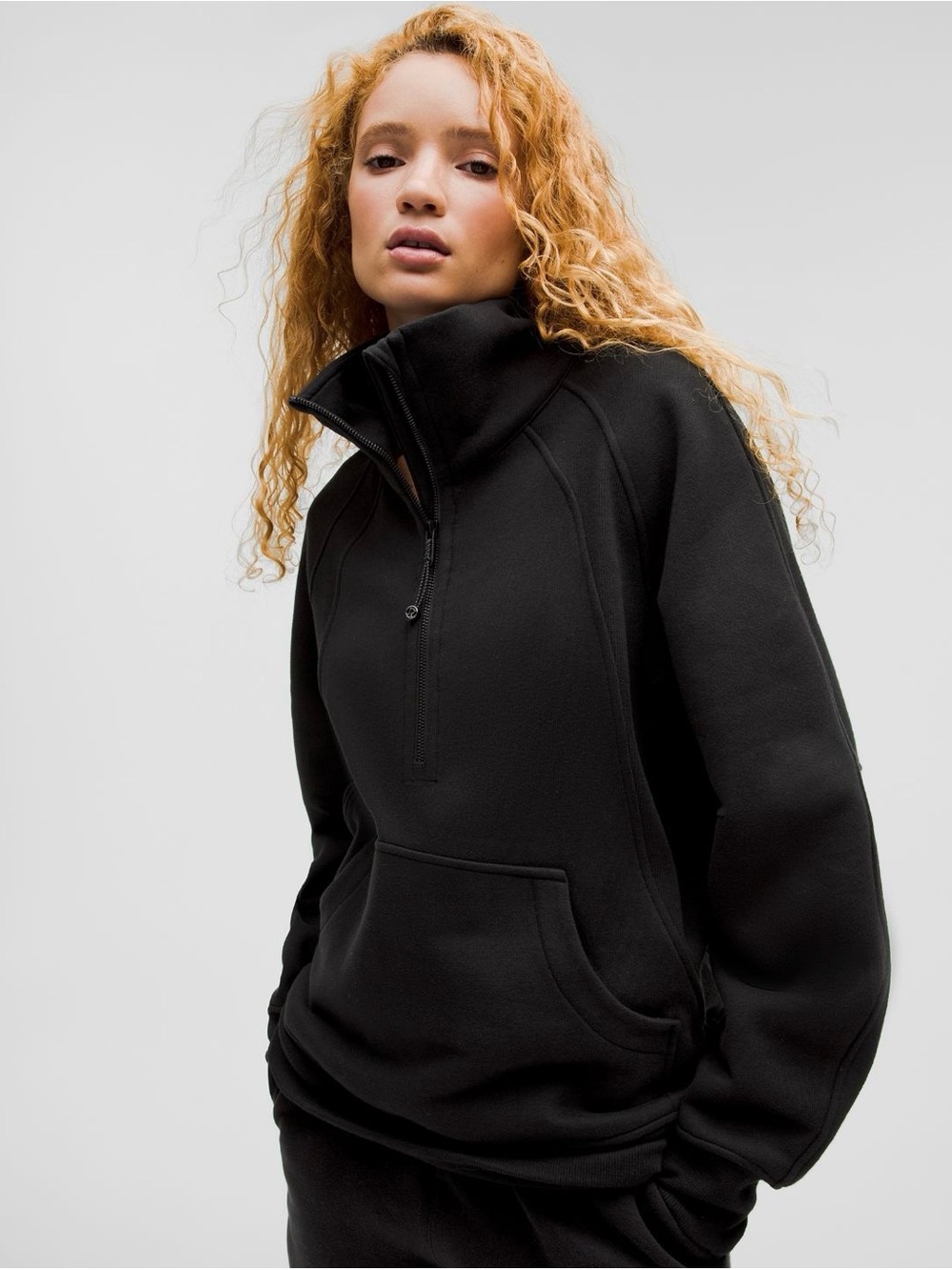 Lululemon Scuba Oversized Funnel-Neck Half Zip (XS/S, Black)